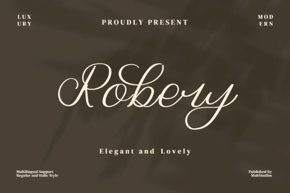 Robery Font: Elegant Script for Editorial Design