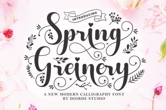Spring Greinery: A Romantic Script Font